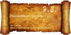 Haidekker Erika névjegykártya